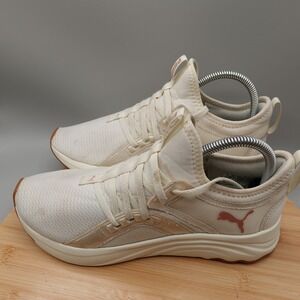 Puma Shoes Women 8.5 Cream Rose GoldSoftride Enzo Running Sneaker 194862-02 Flaw